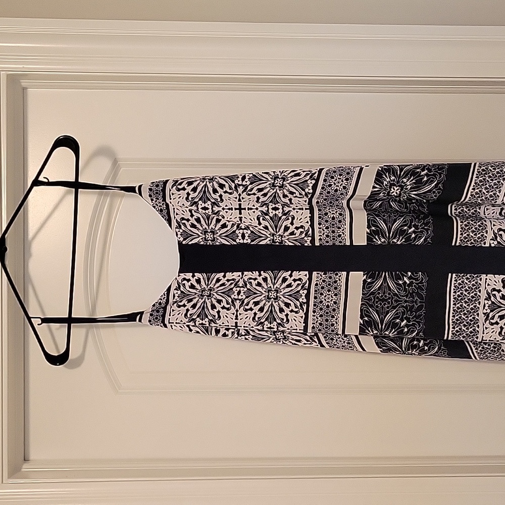 Navy blue and white dress